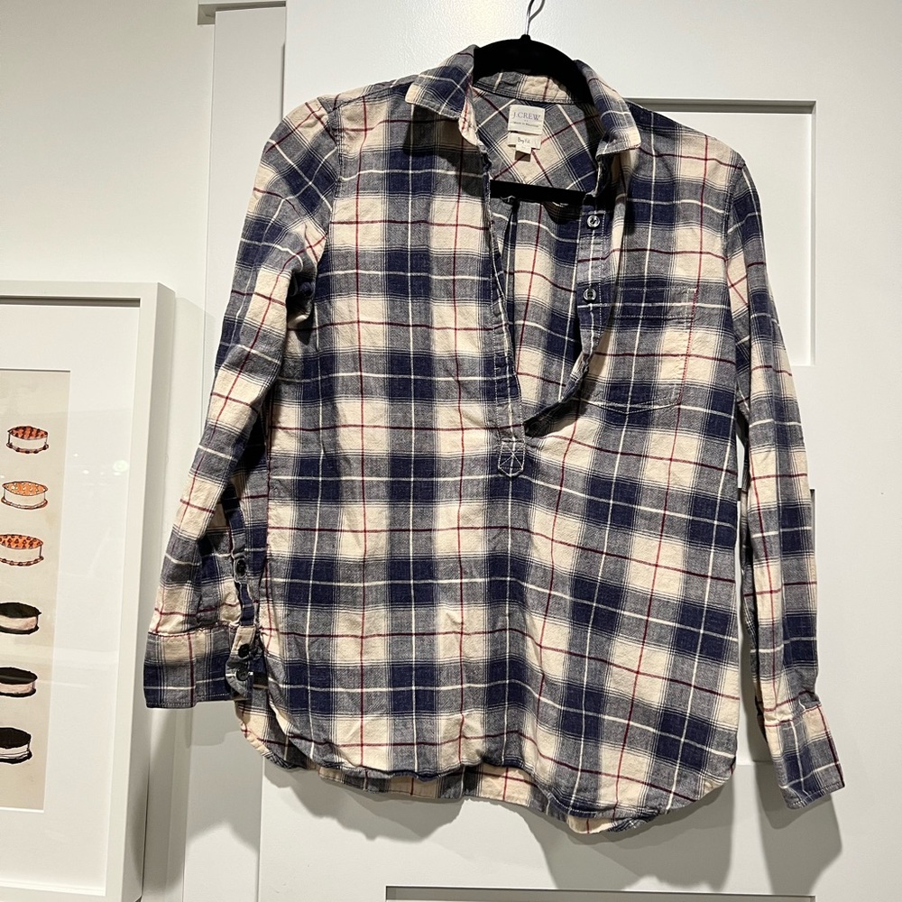 J. Crew Women’s BoyFit Cotton Plaid Long-sleeve